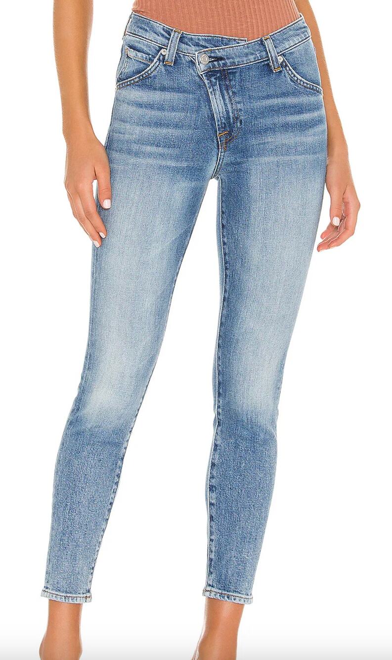 7 FOR ALL MANKIND Asymmetric Front Slim Jeans in Retro Ventura Blvd NWT Size 27